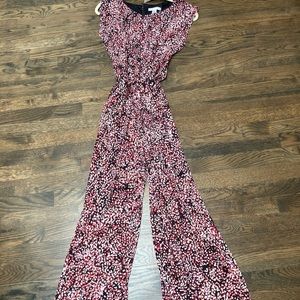 London Times floral jumpsuit with tie belt waist